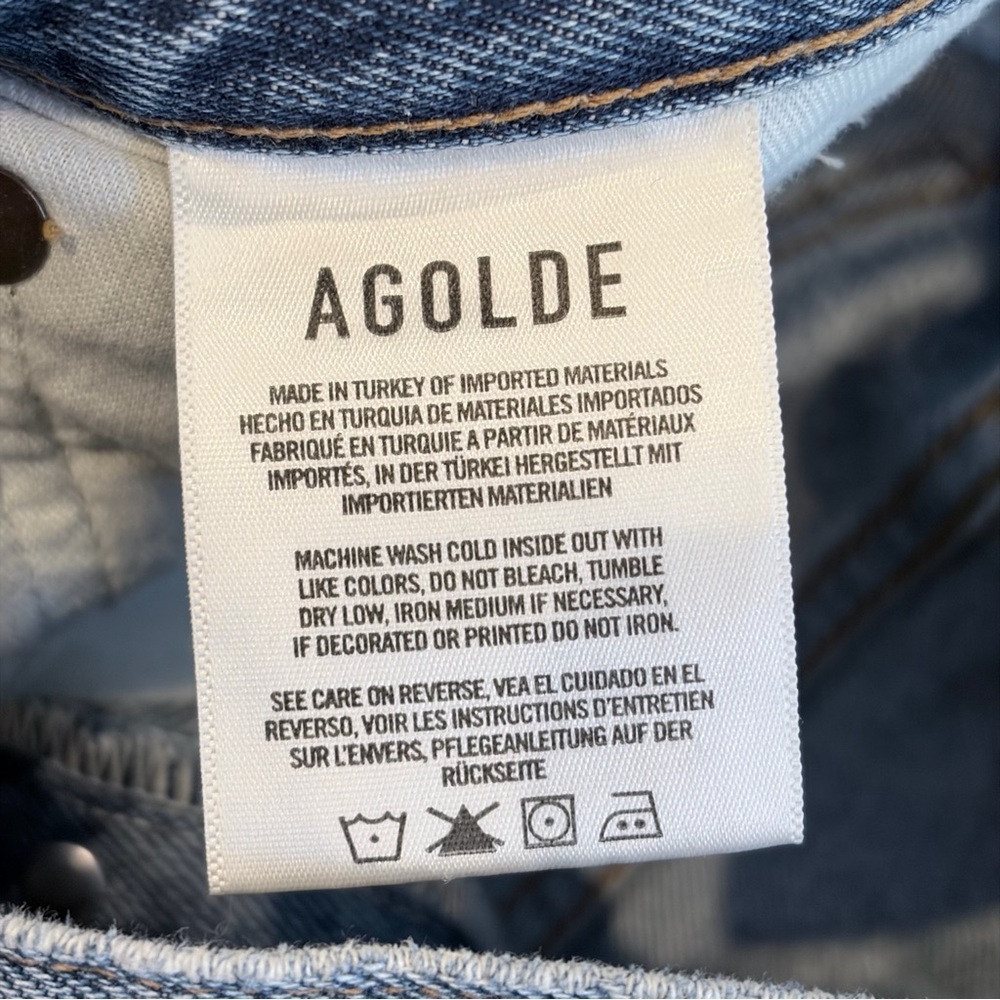 AGOLDE 90s High Rise Straight Distressed Jeans 25 Premium Vintage - Picture 8 of 8